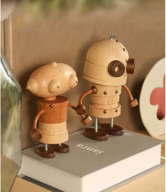 Neo and Luna Wooden Robot