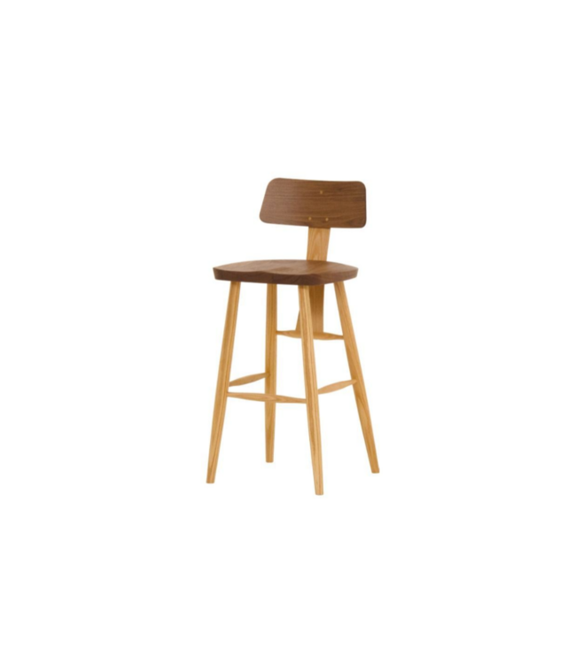 CHIEKO  STOOL - WALNUT AND RED OAK