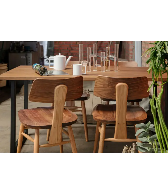 CHIEKO  STOOL - WALNUT AND RED OAK