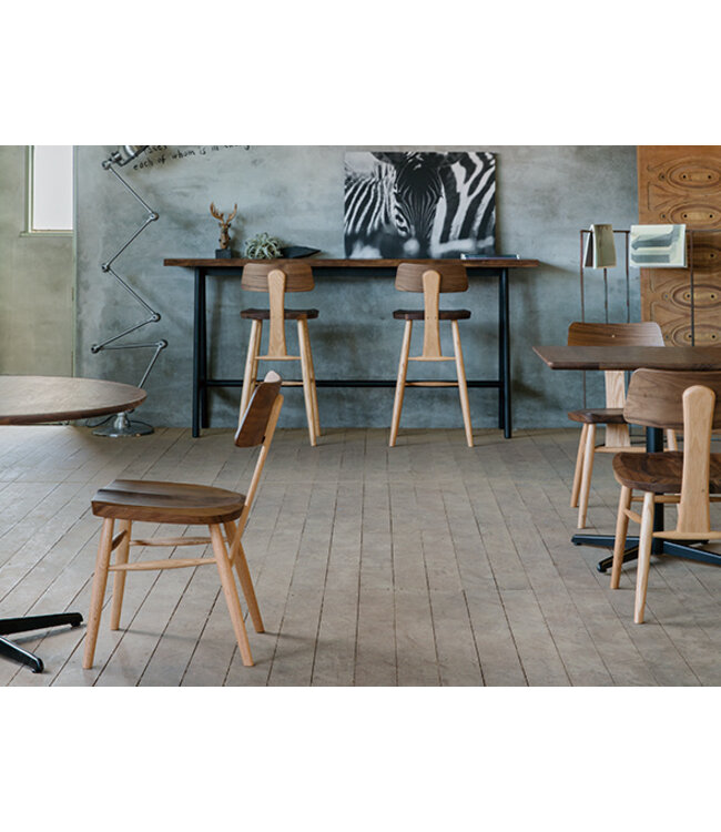 CHIEKO  STOOL - WALNUT AND RED OAK