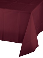 BURGANDY  PLASTIC TABLE COVER