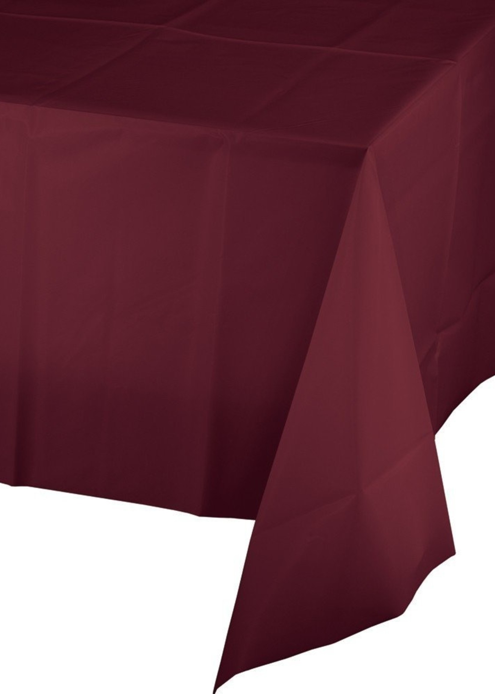 BURGANDY  PLASTIC TABLE COVER