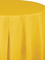 SCHOOL BUS YELLOW PLASTIC ROUND TABLE COVER