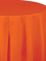 SUNKISSED ORANGE ROUND PLASTIC TABLECOVER