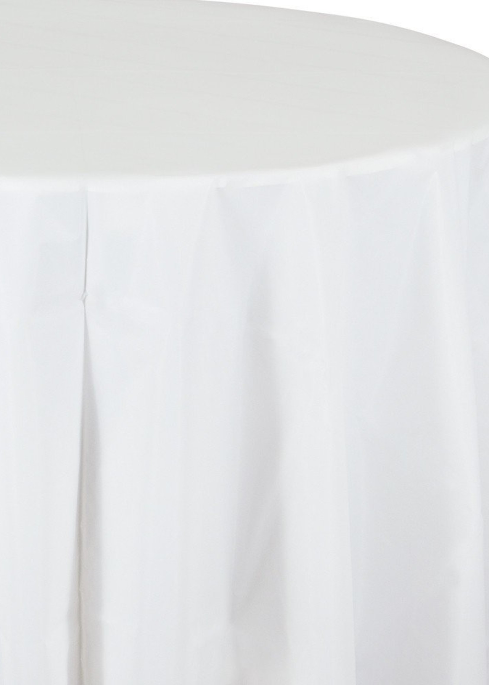 WHITE PLASTIC ROUND TABLE COVER