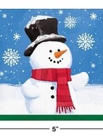 Smiling Snowmen Beverage Napkin