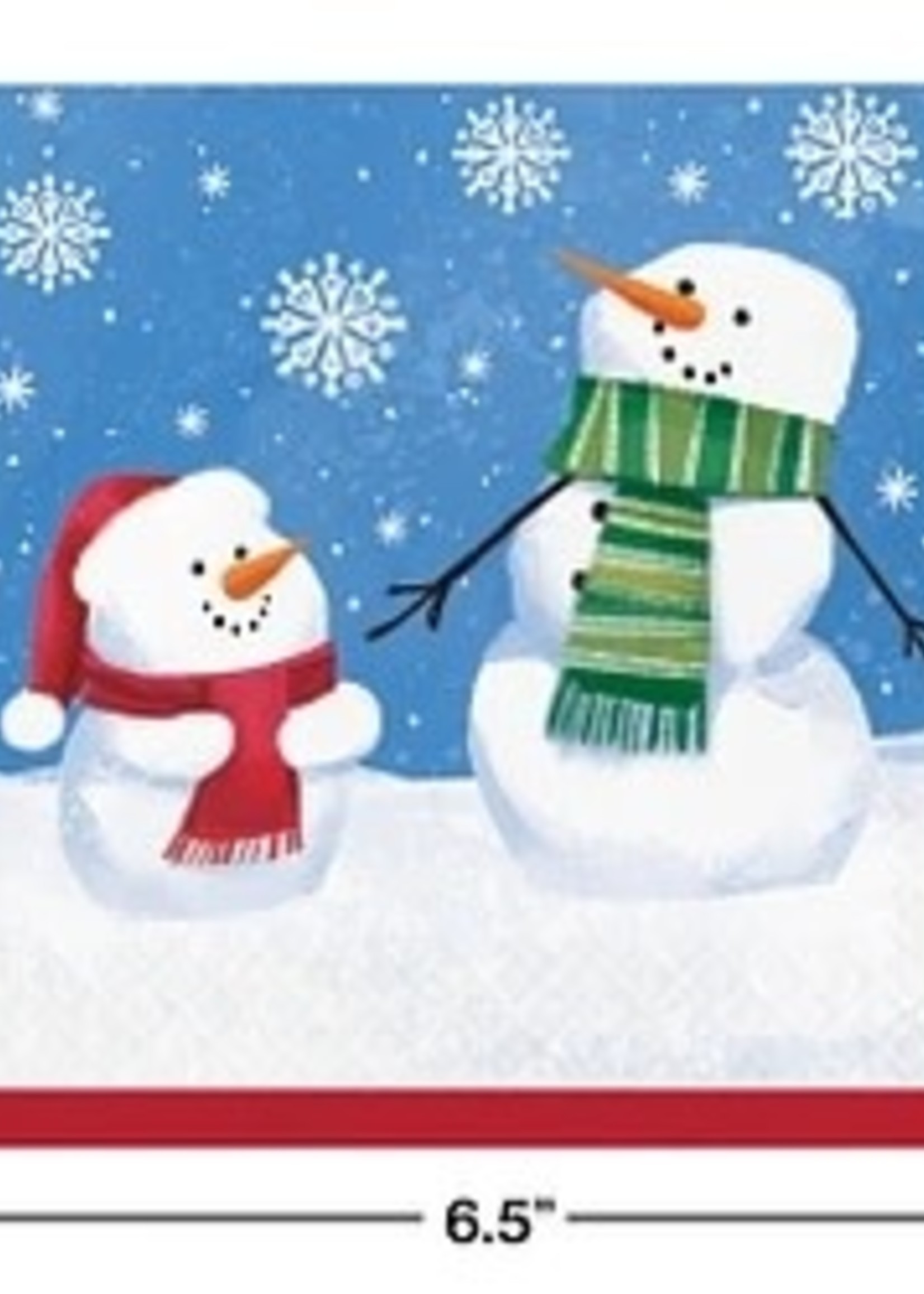 Smiling Snowmen Luncheon Napkin