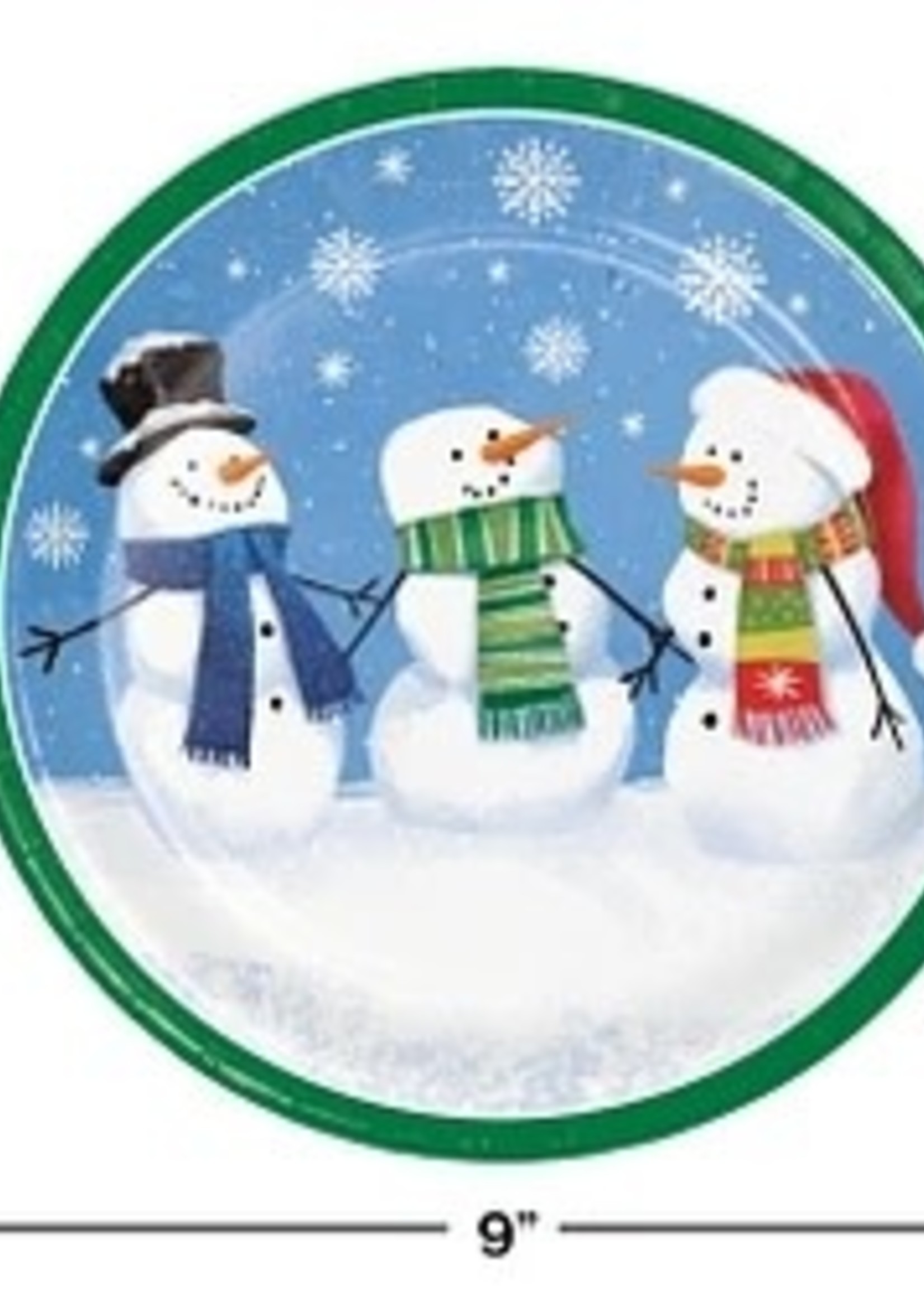 SMILING SNOWMEN 9IN PLATE