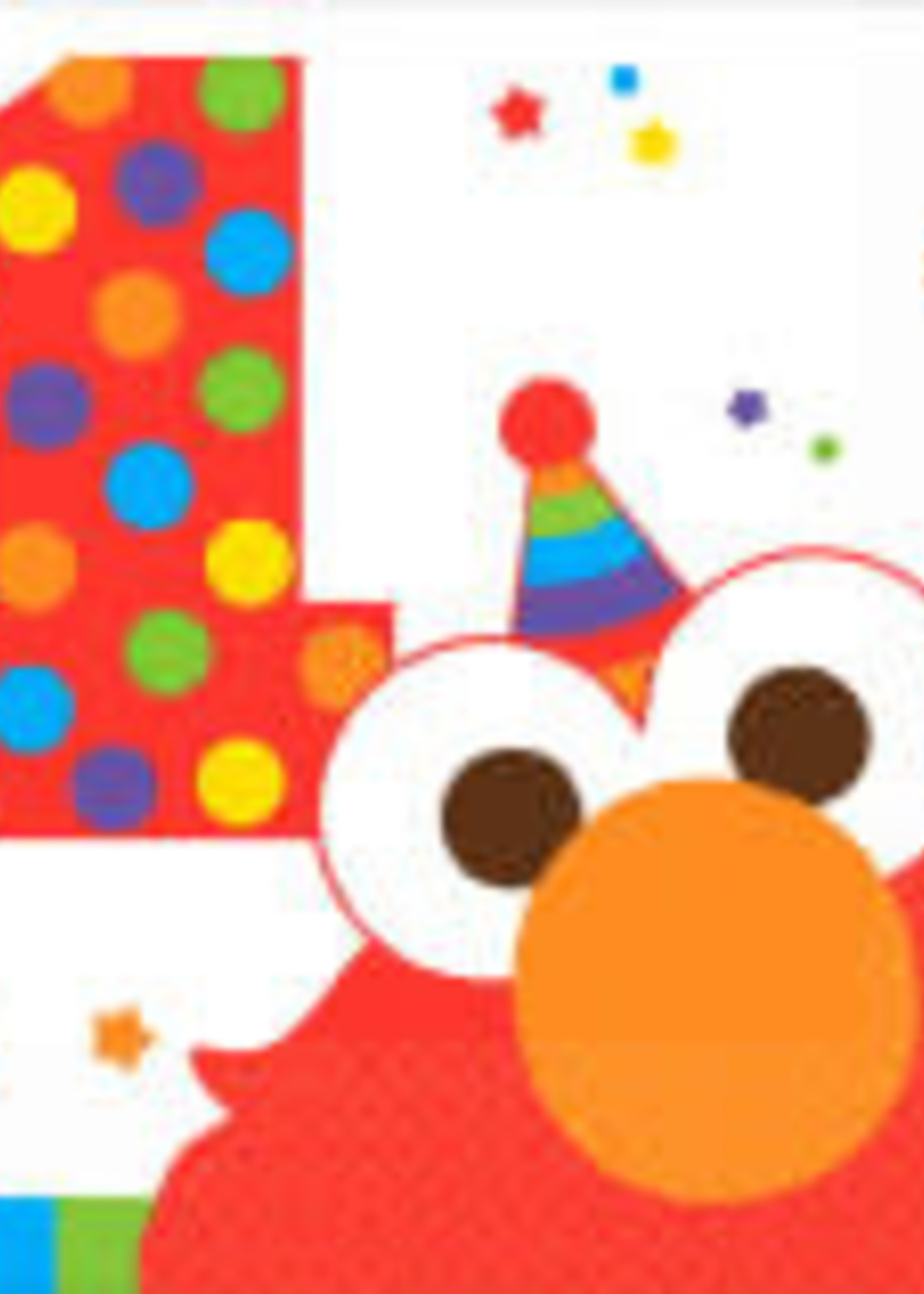 ELMO  TURNS 1 DESSERT PLATE