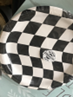 BLACK & WHITE CHECKERED PLATE