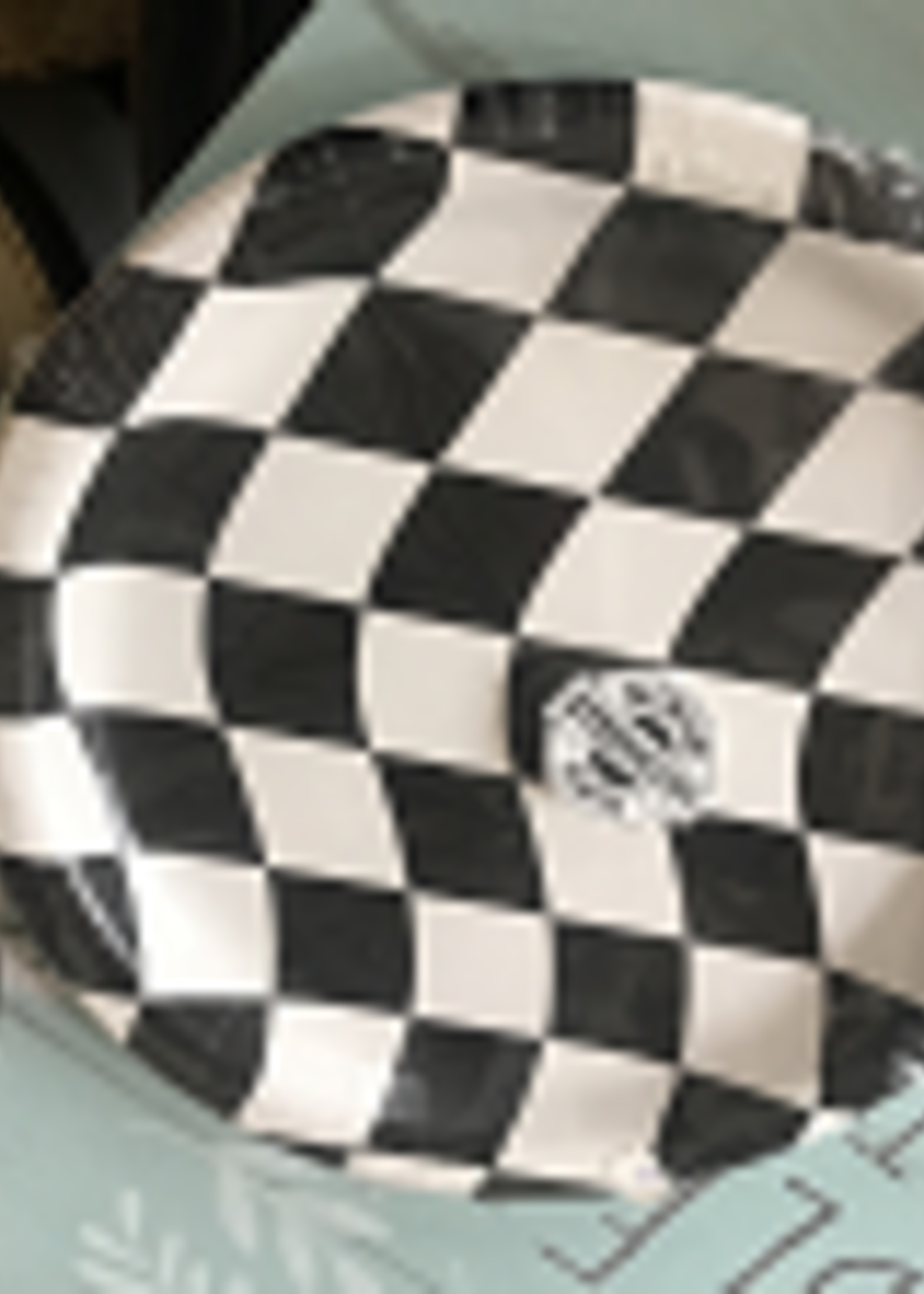 BLACK & WHITE CHECKERED PLATE