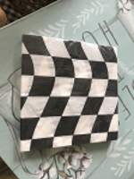 BLACK & WHITE CHECKERED NAPKIN