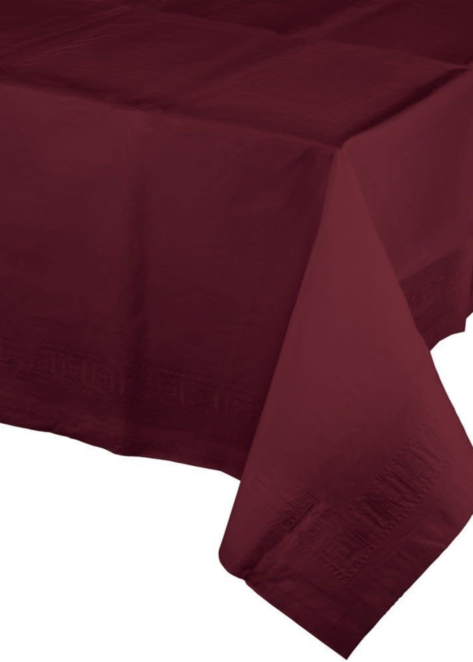 BURGANDY  PLASTIC TABLE COVER