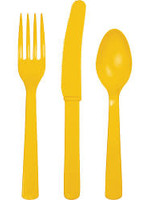 School Bus Yellow Assorted Cuttery