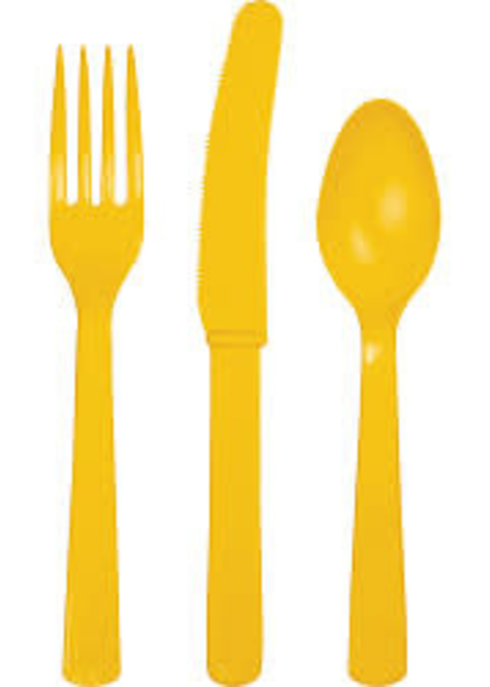 School Bus Yellow Assorted Cuttery