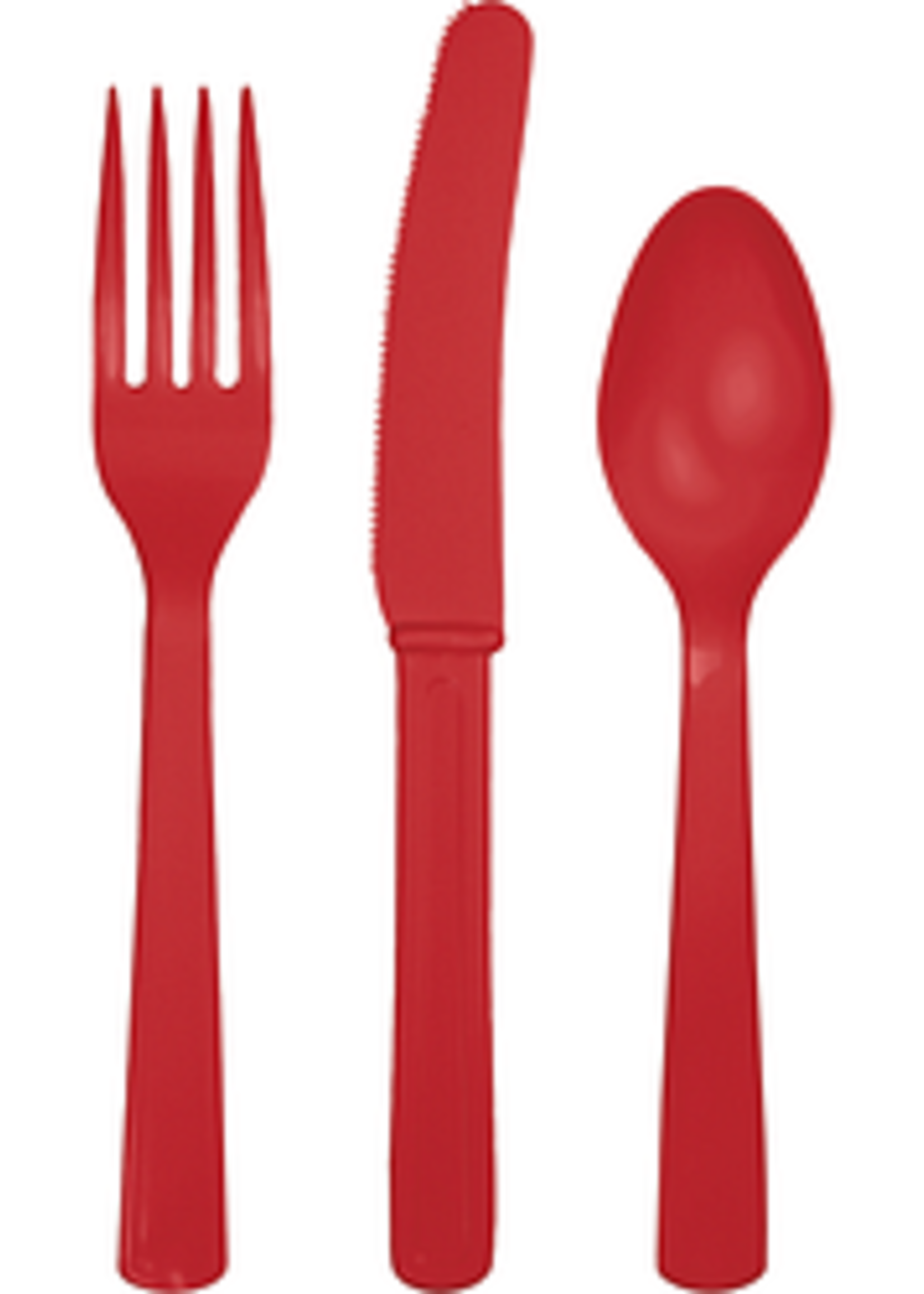 Classic Red Assorted Cuttery 24ct