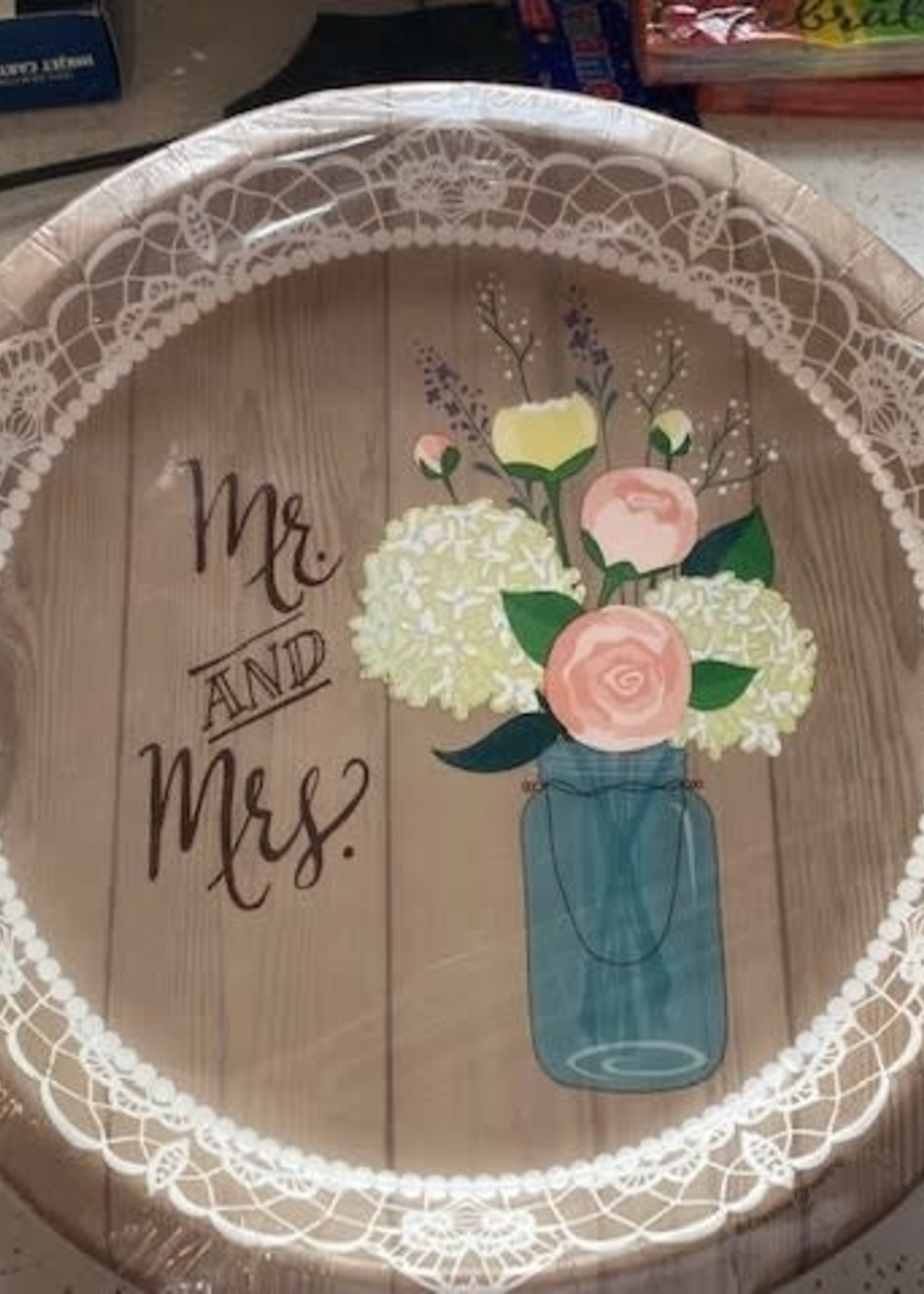 RUSTIC WEDDING P;ATE 10in 8ct