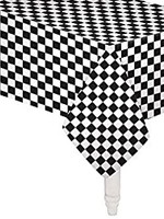 BLACK N WHITE CHECKERED TABLECOVER