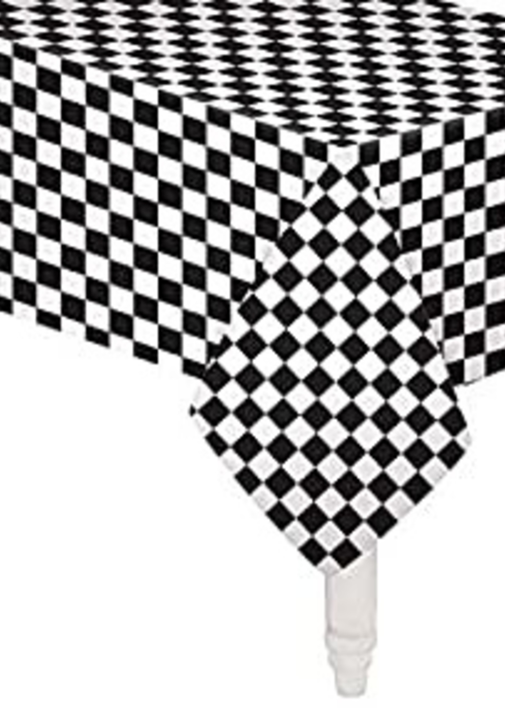 BLACK N WHITE CHECKERED TABLECOVER