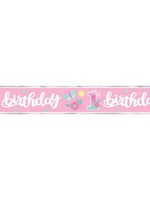 Butterfly Garden 1st Birthday Foil banner