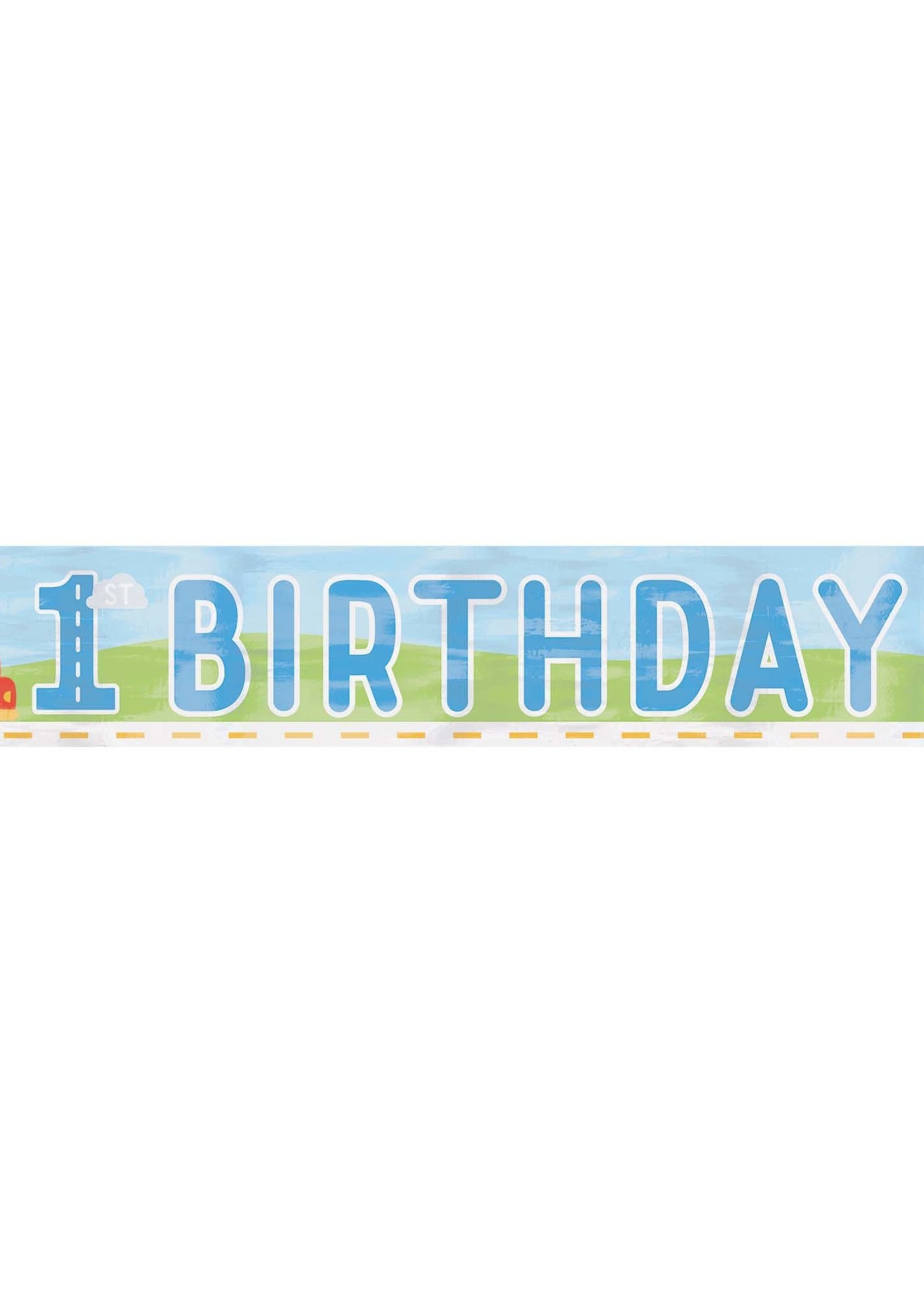 On the Road 1st Birthday Foil Banner