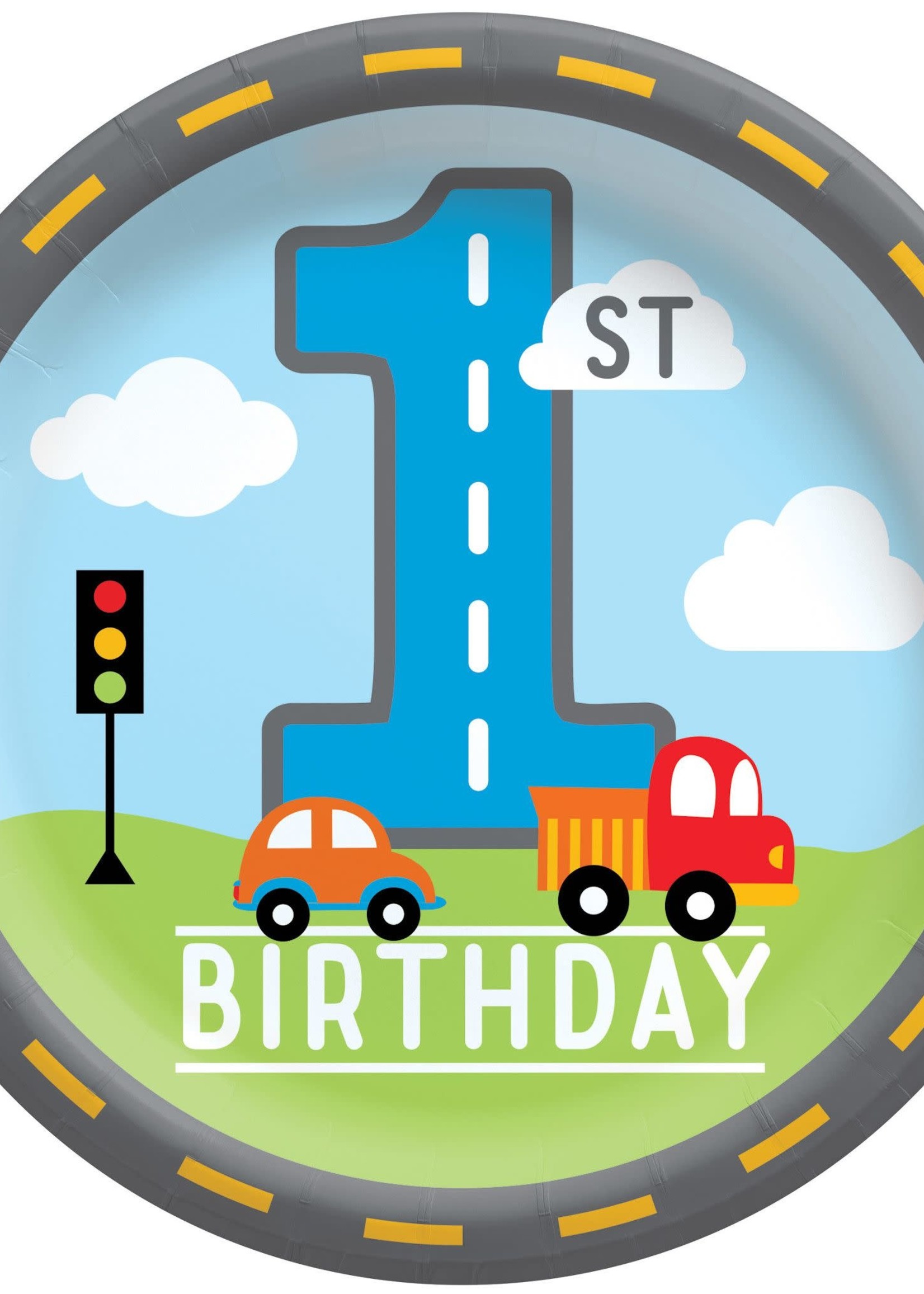 On the Road 1st Birthday 6 3/4" Plates