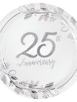 Happy 25th Anniversary 7" Round Metallic Plates