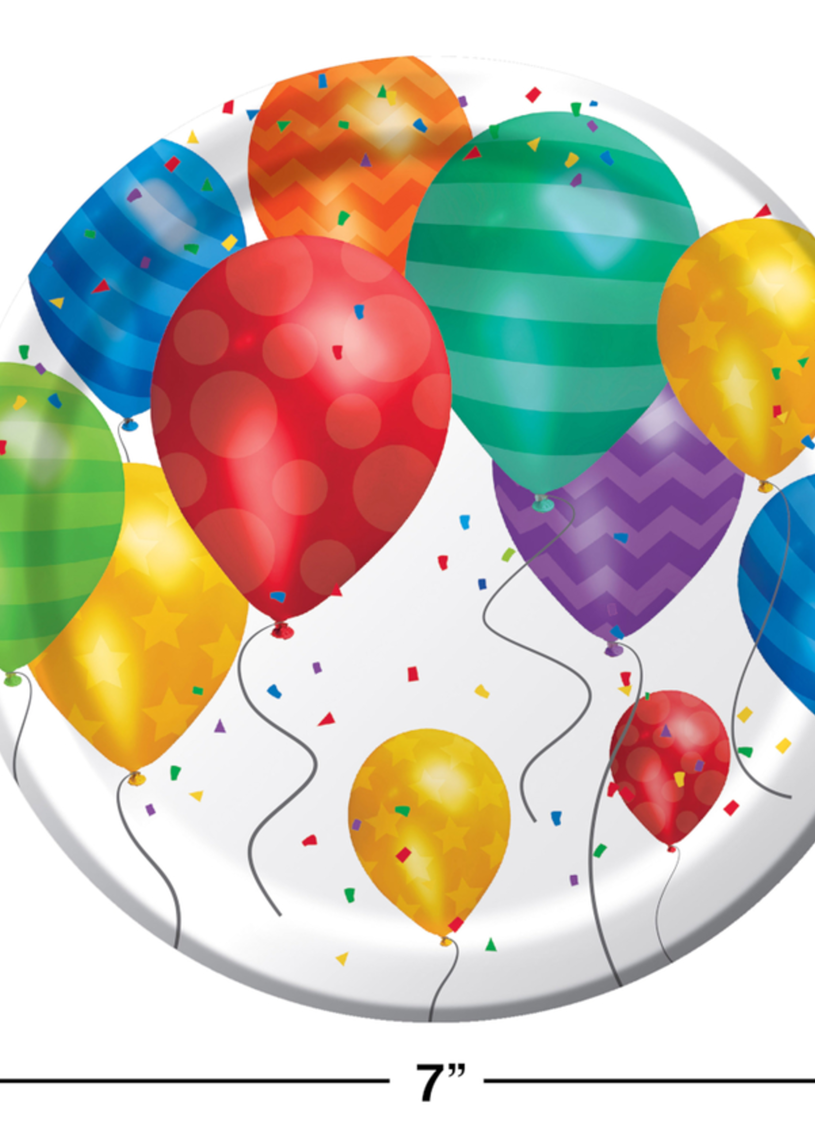 BALLOON BLAST LUNCHEON PLATE 8CT
