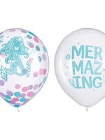 Shimmering Mermaids Latex Confetti Balloon W/ HELIUM