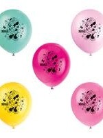 Disney Iconic Minnie Mouse 12 Latex Balloons  8ct"W/ HELIUM