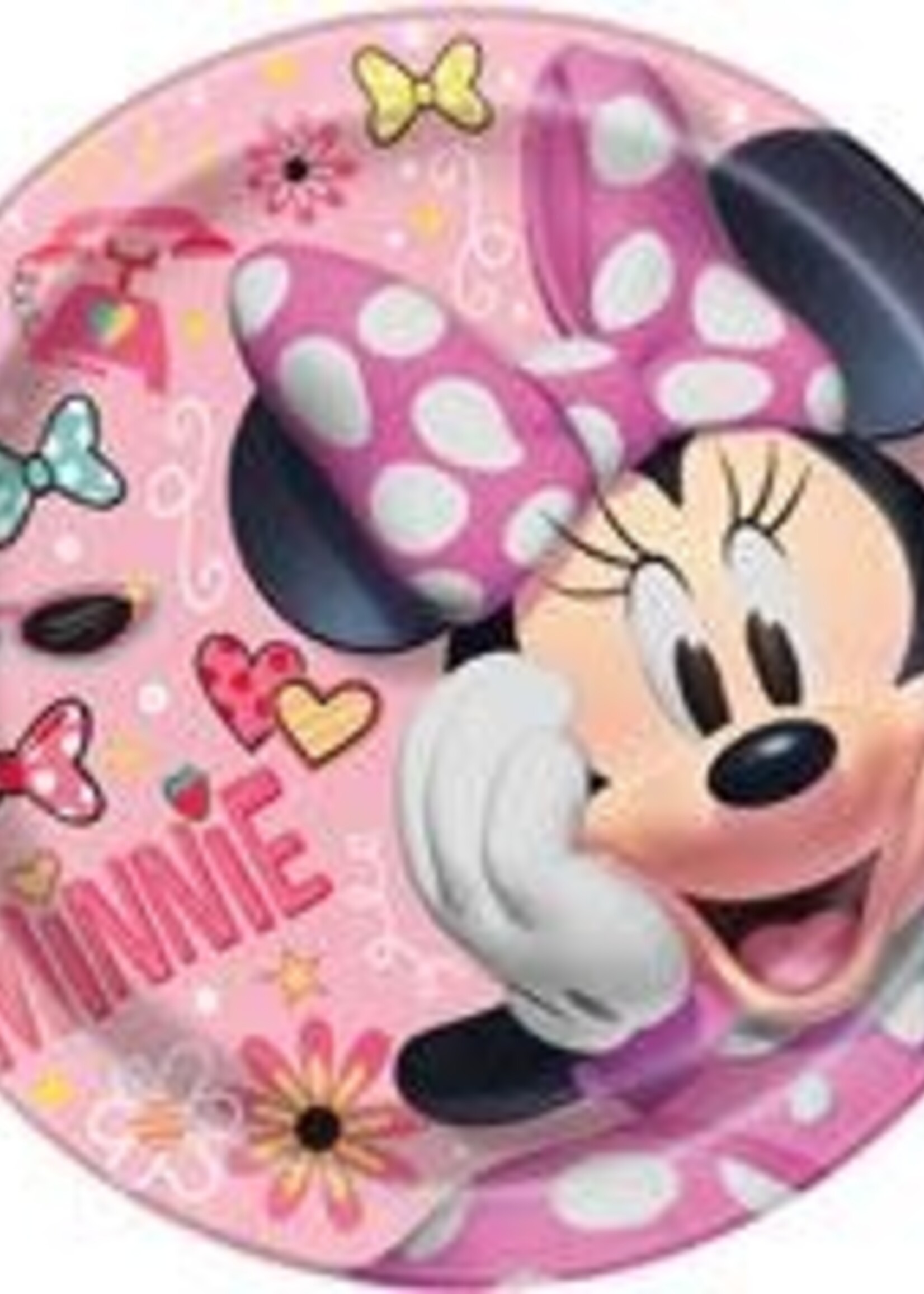 Disney Iconic Minnie Mouse Round 9 Dinner Plates  8ct"