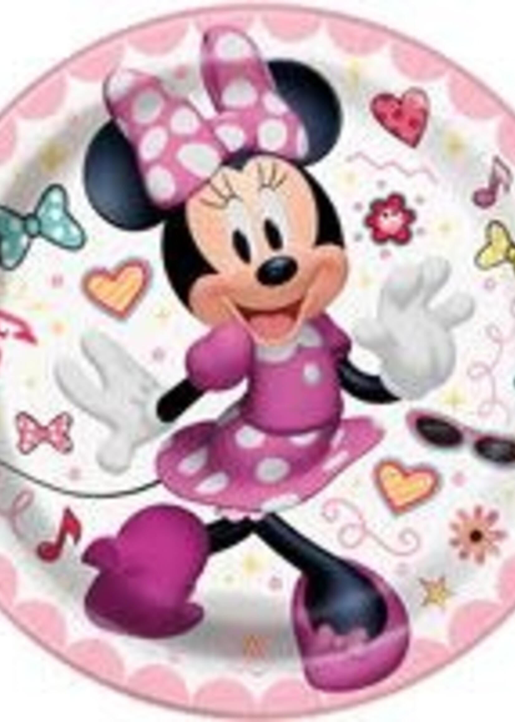 Disney Iconic Minnie Mouse Round 7 Dessert Plates  8ct"