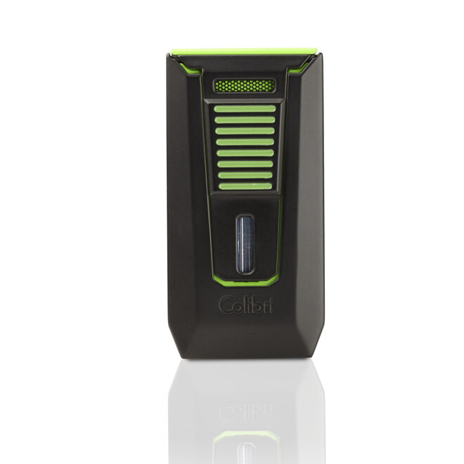 Colibri Double Jet Slide Lighter black + green LI850T16