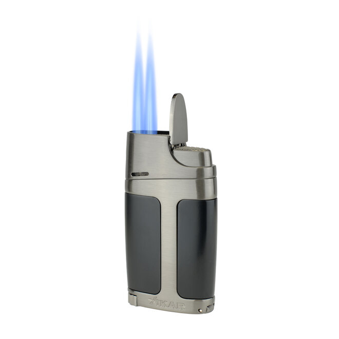 Xikar ELX Double Jet Flame Lighter, Black & Gunmetal XI-550BKG2