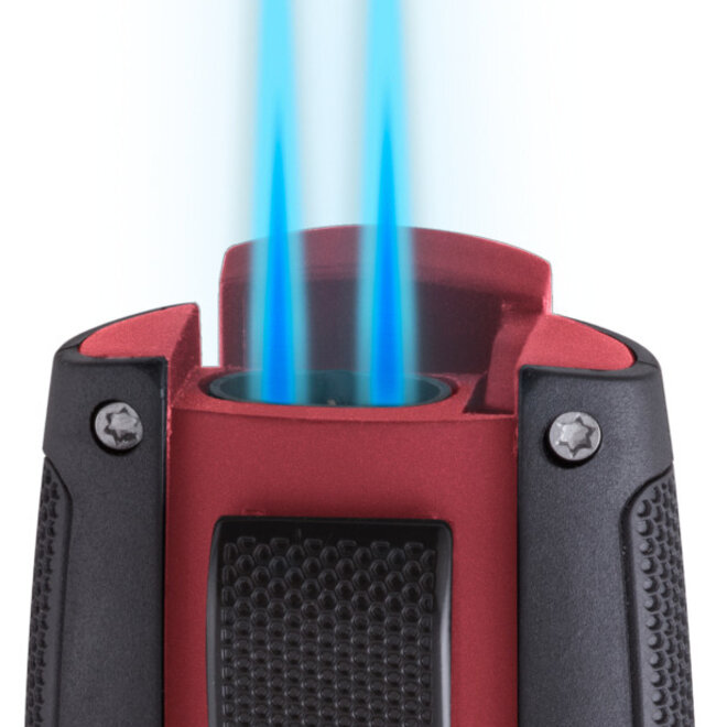 Xikar Turismo Double Jet Flame Lighter, Matte Red XI-558RD