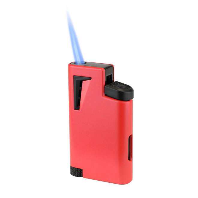 Xikar XK1 Angled Single Jet Flame Lighter, Red XI-555RD