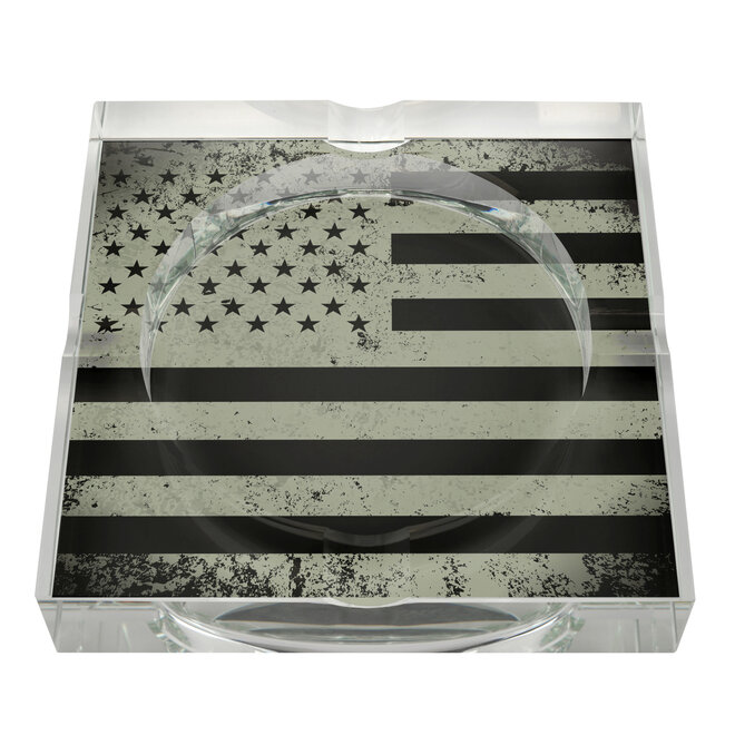 Green Line Flag Glass Ashtray CR-91-MLF