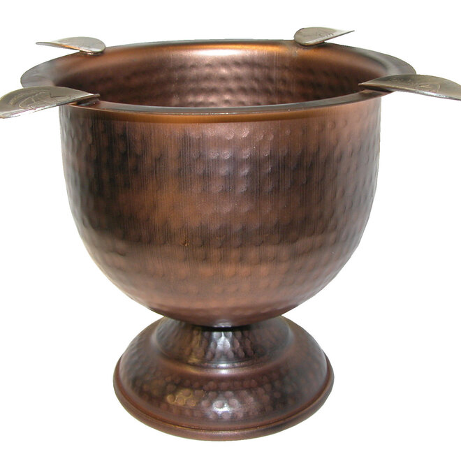 Stinky Tall Cigar Ashtray, 7" diameter & 6.5" tall, Hammered Copper CA-ST-4HCOP