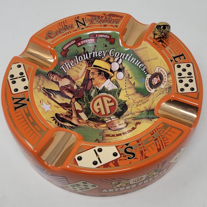 Arturo Fuente Casa Cuba Large Round Ashtray Orange