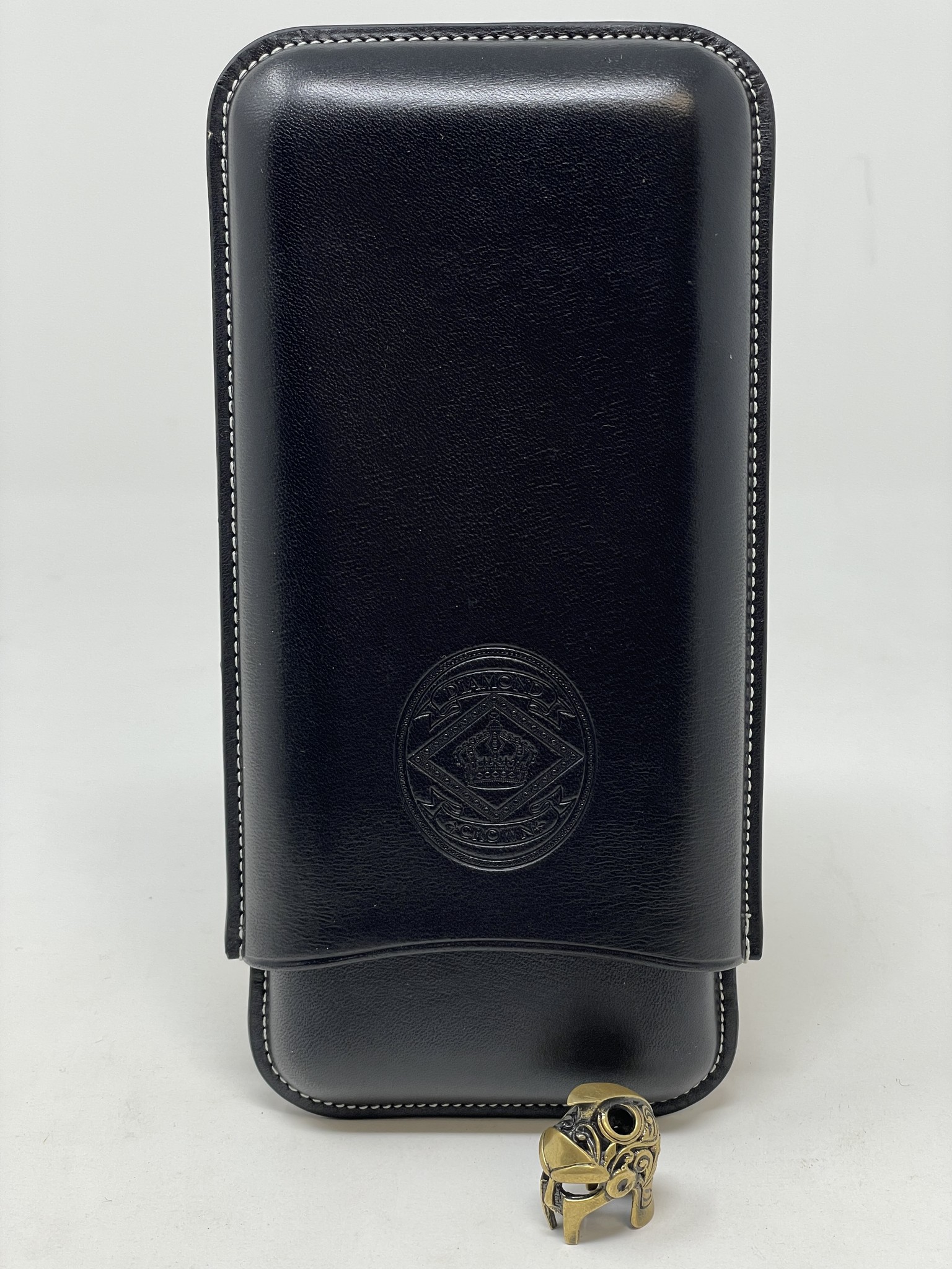Diamond Crown Churchill Black Leather Cigar Case - CigarPlace.com