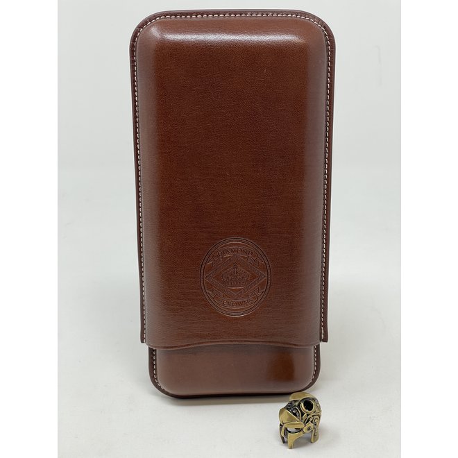 S.T. Dupont 3 Cigar Corona Adjustable Brown Leather Case