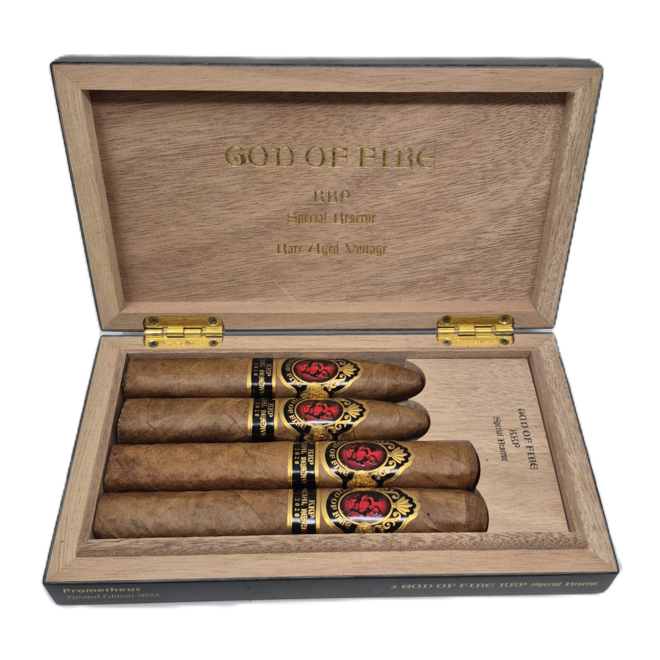GOF KKP Special Reserve Assortment of 4 Cigars in Black Travel Humidor
