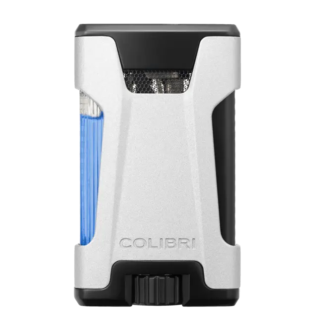 Colibri Rebel Double Flame Lighter - Silver / Black LI650T11