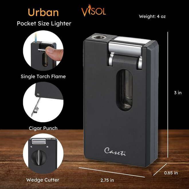 Caseti Urban Lighter V-Cutter Black