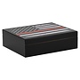 Red Line Flag Humidor 20 Cigar Capacity With Boveda Seasoning Kit HUM-TR20BLK-RLF-BOV