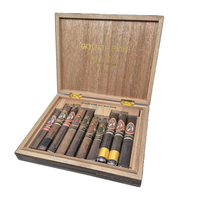 GOF KKP Special Reserve Assortment of 10 Cigars in Macassar  Humidor