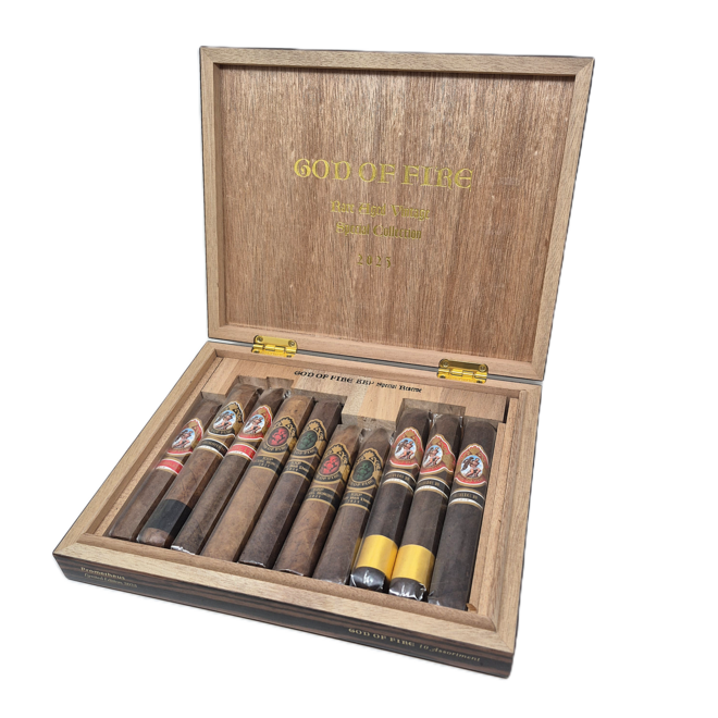 GOF KKP Special Reserve Assortment of 10 Cigars in Macassar  Humidor