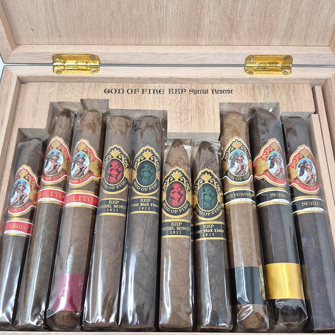 GOF KKP Special Reserve Assortment of 10 Cigars in Black Humidor