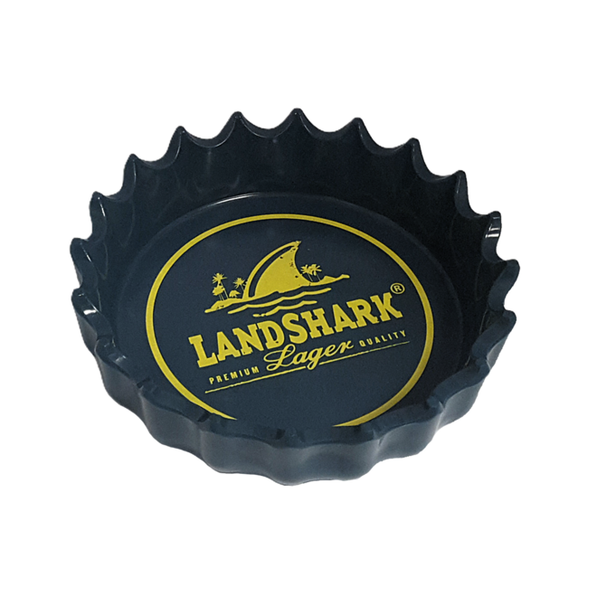 Landshark Crown's Nest Melamine Ashtray Green & Yellow