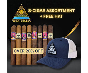 Foundation 8 Cigar Assortment + Free Hat